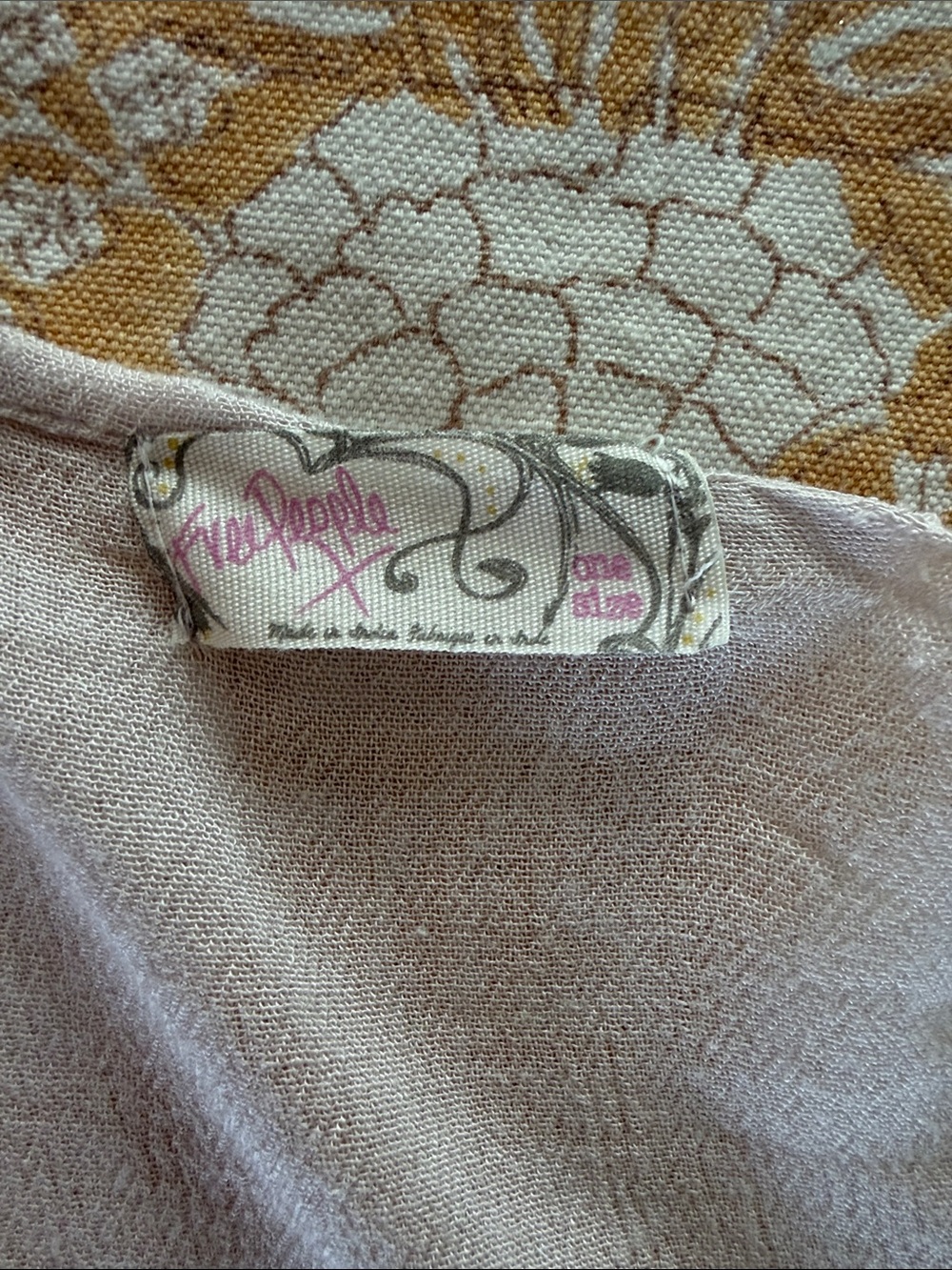 Free People O/S fits 4-16 lavender Crinkled sweater tie front boho peasant - Picture 2 of 8